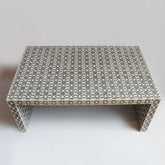 Maaya Bone Inlay Rectangular Coffee Table Grey Geometric